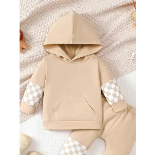 Cozy Checkered Sweatshirt & Pants Set