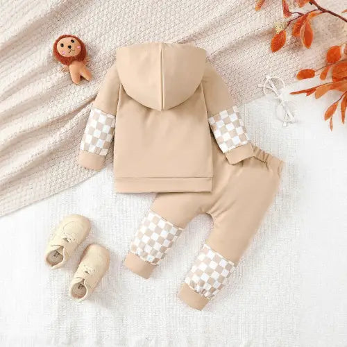 Cozy Checkered Sweatshirt & Pants Set