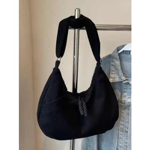 Beige Corduroy Shoulder Bag