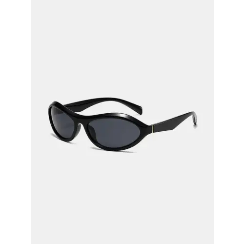 Black Framed Cat Eye Polycarbonate Sunglasses with Pink Lenses