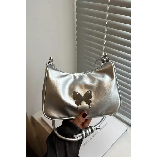 Chic Black Patent Leather Butterfly PU Leather Knotted Strap Shoulder Bag