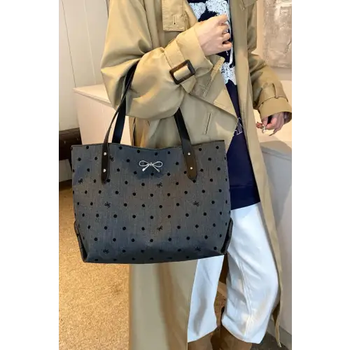 Chic Bow Polka Dot Tote Bags for Stylish Everyday