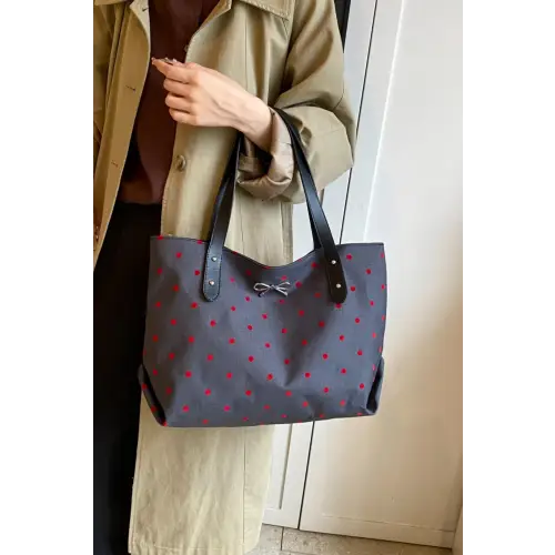 Chic Bow Polka Dot Tote Bags for Stylish Everyday