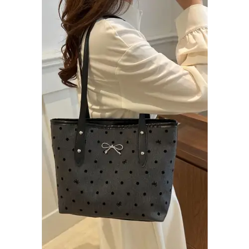 Chic Bow Trim Polyester Tote Bags for Every Occasion