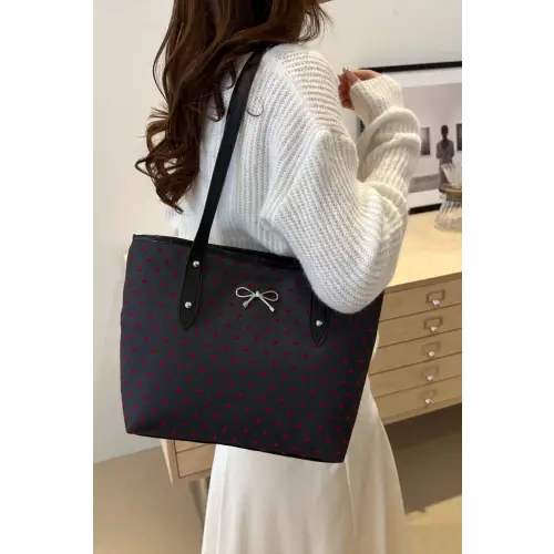 Chic Bow Trim Polyester Tote Bags for Every Occasion