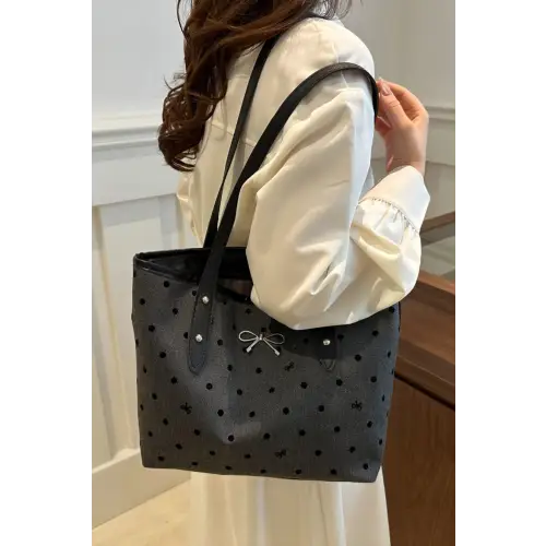 Chic Bow Trim Polyester Tote Bags for Every Occasion