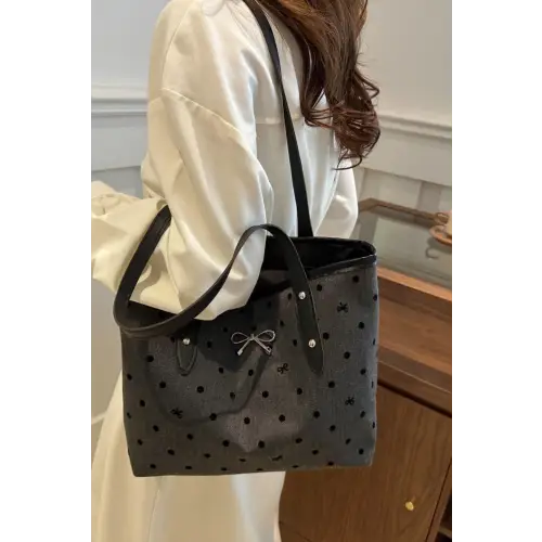 Chic Bow Trim Polyester Tote Bags for Every Occasion