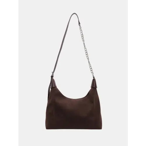 Chic Brown Suede Adjustable Strap Shoulder Bag for Stylish Outings Coffee Brown One Size