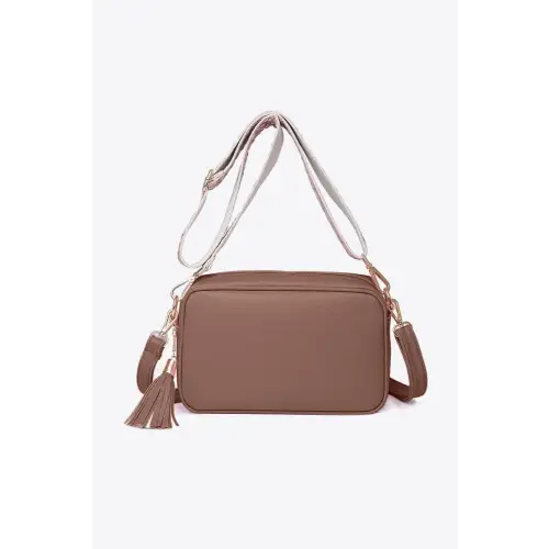 Chic Leather Tassel Crossbody Bag for Stylish Adventures Pink One Size
