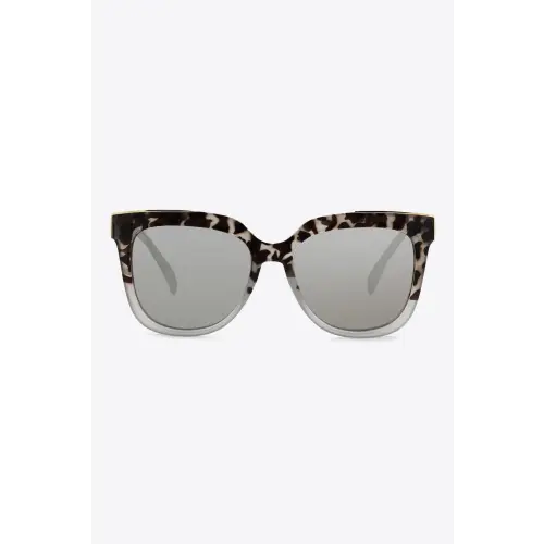 Chic Leopard Print Rim Sunglasses with Tortoiseshell Polycarbonate Frame