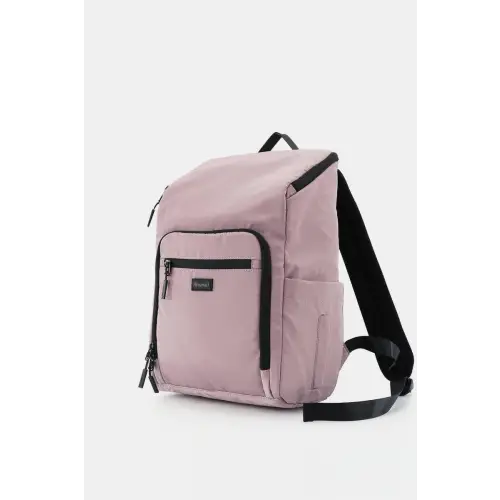 Mauve Nylon Waterproof Backpack