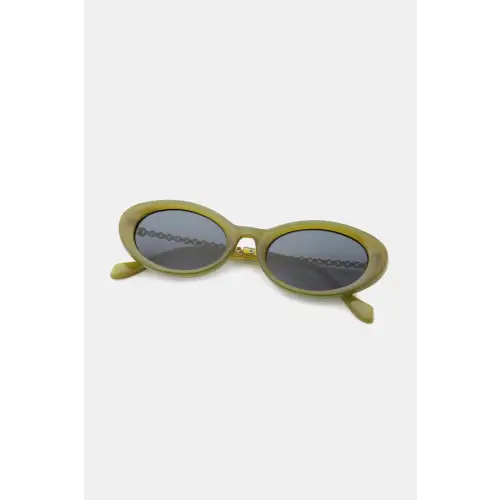 Chic Olive Green Frame Cat-Eye Sunglasses for Effortless Style