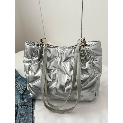 Chic Silver Shoulder Bag Silver One Size