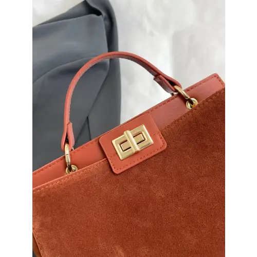 Chic Handbags with Gold Clasps and Removable Straps