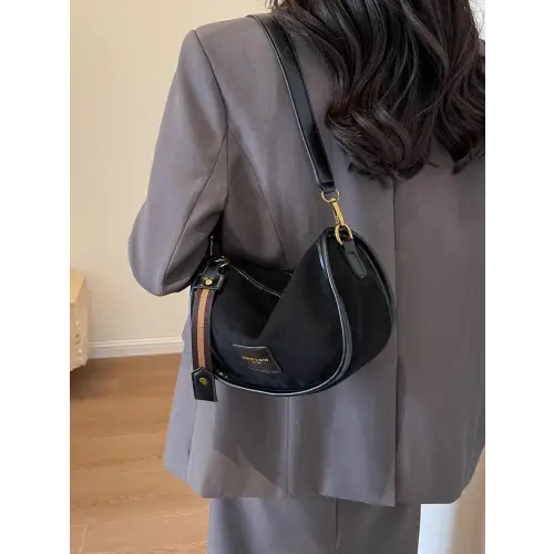 Chic Suede Adjustable Strap Shoulder Bag