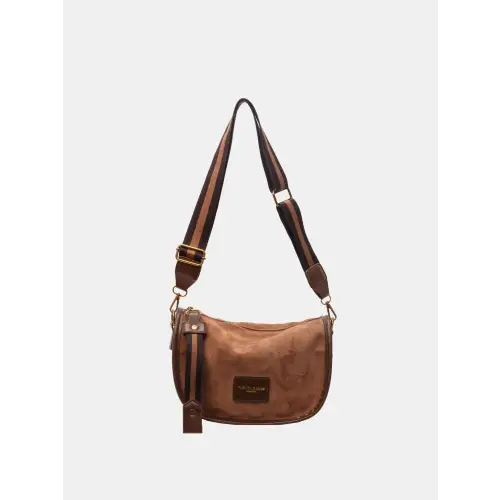 Chic Suede Adjustable Strap Shoulder Bag