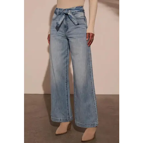 Medium Tied Wide Leg Jeans