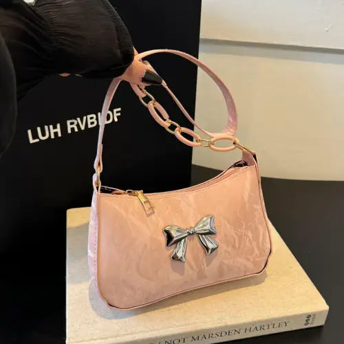 Chic Bow PU Leather Shoulder Bag for Stylish Looks