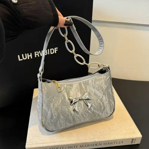 Chic Bow PU Leather Shoulder Bag for Stylish Looks