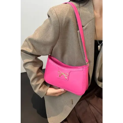 Chic Bow Trim Leather Shoulder Bag for Elegant Style