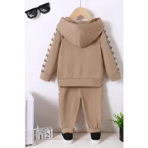 Cozy Baby's Plaid Hoodie & Pants Set