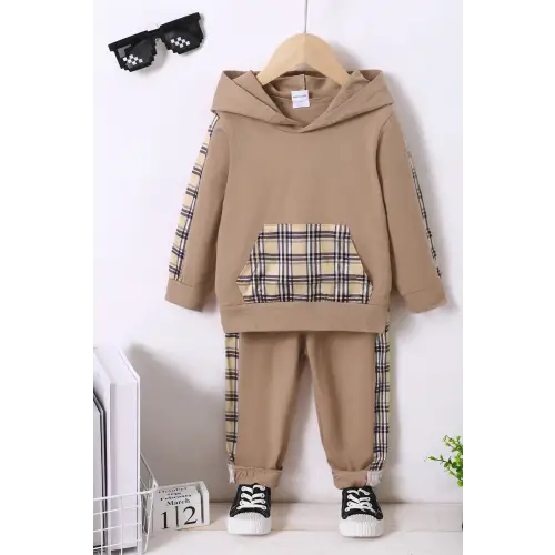 Cozy Baby's Plaid Hoodie & Pants Set