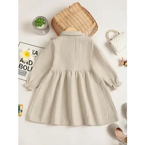 Ruffled Bow Collar Dress
