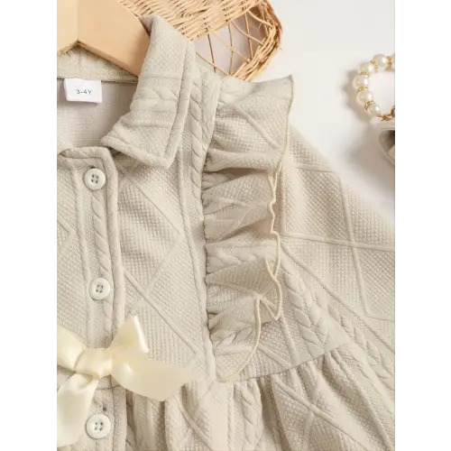 Ruffled Bow Collar Dress