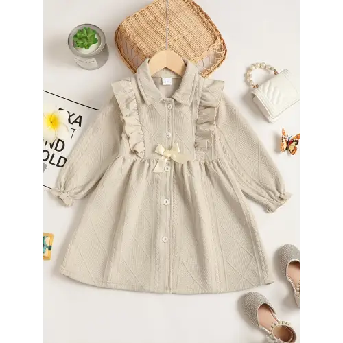 Ruffled Bow Collar Dress