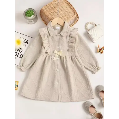 Ruffled Bow Collar Dress