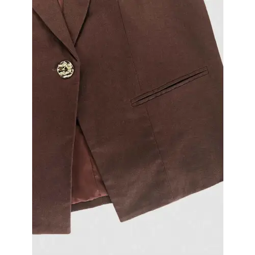 Buttoned Pocketed Cotton-Linen Set