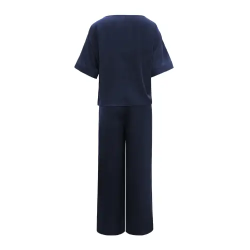 Casual Navy Blue Women's Set