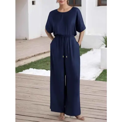 Casual Navy Blue Women's Set
