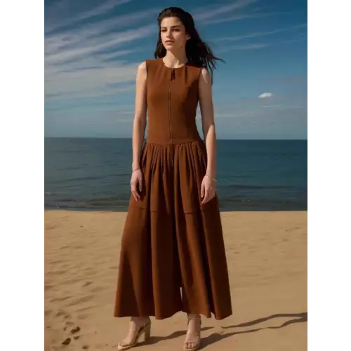 Luxury Brown Dress Brown