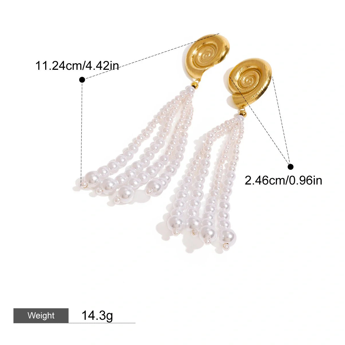 Conch-Shaped Earrings with Pearl