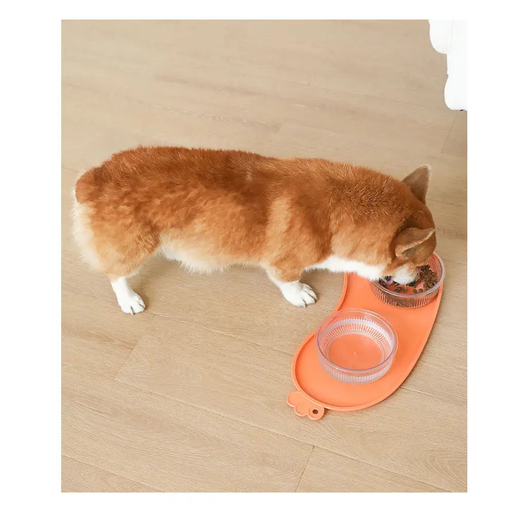 Non-Slip Pet Feeding Mat - Waterproof Dog & Cat Food Bowl Placemat with Raised Edges