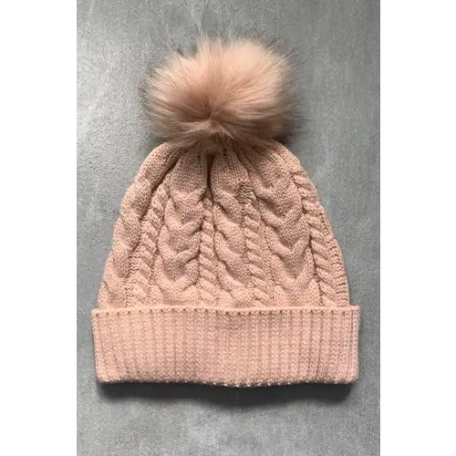 Innovative Cable-Knit Pompom Hat