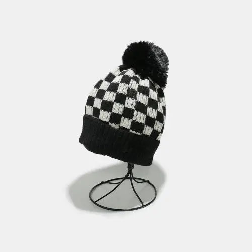 Checkered Knit Hat