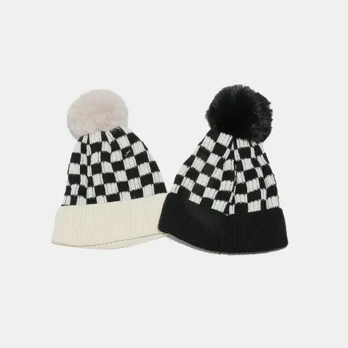 Checkered Knit Hat
