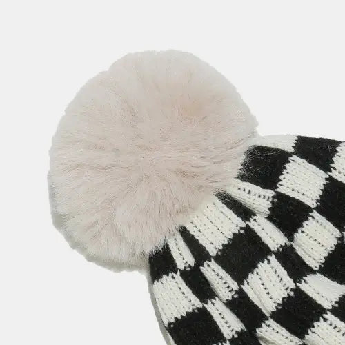 Checkered Knit Hat