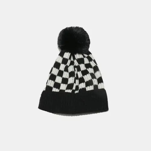 Checkered Knit Hat