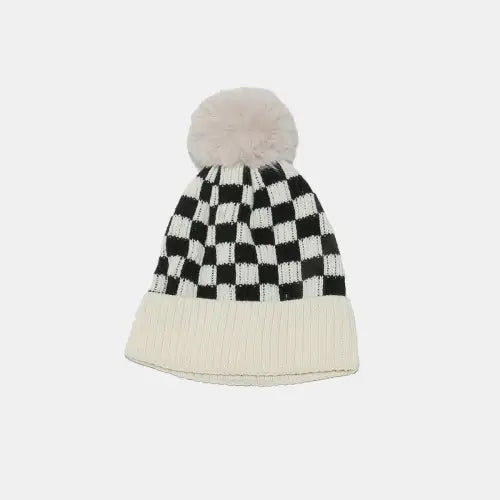 Checkered Knit Hat