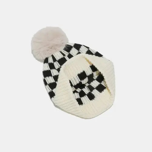 Checkered Knit Hat