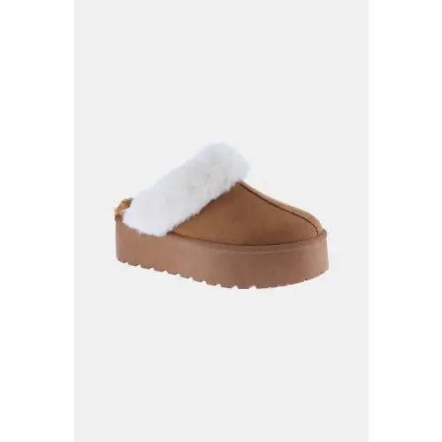 Cozy Chic Fur Trim Snow Slippers for Ultimate Winter Comfort Tan
