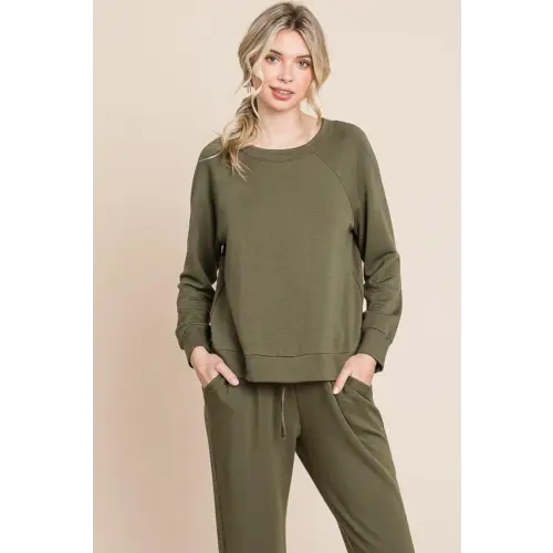 Super Lady Lounge Raglan Pants Set Olive