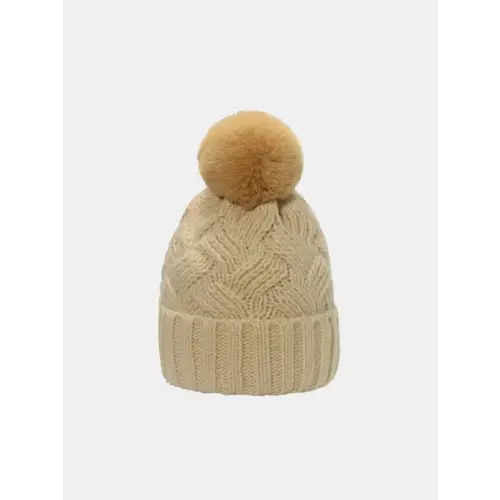 Roll Rim Cable-Knit Hat Dust Storm One Size