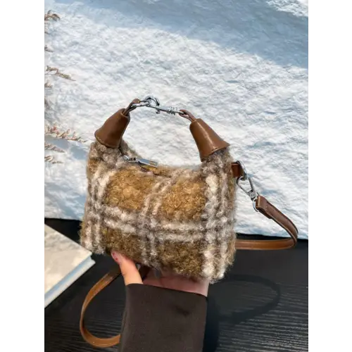 Fuzzy Mini Handbag Camel One Size