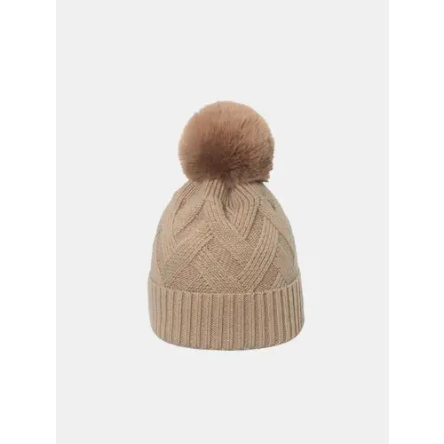 Cozy Pompom Camel One Size