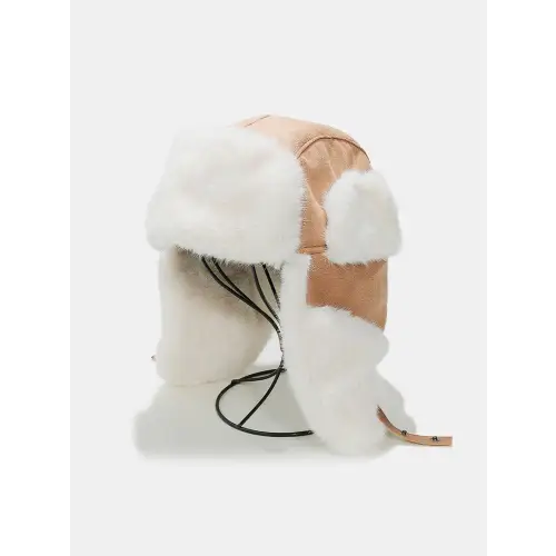 Miara Thermal Fuzzy Earmuffs Winter Hat Camel One Size