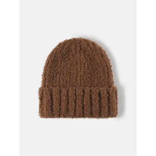 Thermal Teddy Knit Hat Brown One Size